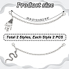 4Pcs 2 Styles Iron Twisted Chains Curb Chains FIND-PH01460-2