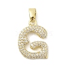 Brass Micro Pave Cubic Zirconia Pendants ZIRC-C012-01G-07-1