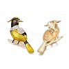 Bird Enamel Pin with Rhinestone JEWB-N007-090-2