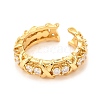 Brass Micro Pave Cubic Zirconia Cuff Ring RJEW-F118-07-2