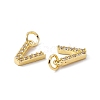 Real 18K Gold Plated Brass Micro Pave Clear Cubic Zirconia Charms KK-E068-VB452-V-3