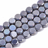 Electroplate Opaque Solid Color Glass Beads Strands EGLA-T020-07G-1