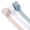 3 Rolls 3 Colors Polyester Frayed Fringe Ribbon OCOR-TA0003-81B-2