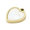 304 Stainless Steel Pave Natural White Shell Heart Charms STAS-L022-489G-2