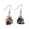 Natural Tiger Eye Dragon Dangle Earrings EJEW-A092-12P-13-2