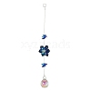 Glass Flower Hanging Suncatchers HJEW-P018-E03-1