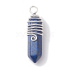 Natural Mxied Gemstone Copper Wire Wrapped Pendants PALLOY-JF02675-02-4