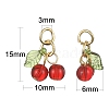 30Pcs Glass & Acrylic Beaded Charms PALLOY-CJ0003-03-2