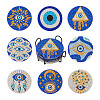 DIY Evil Eye Pattern Coaster Diamond Painting Kits DIY-TAC0016-54-12
