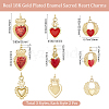 6Pcs 3 Styles Brass Enamel Pendants KK-BBC0019-86-2
