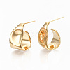 Brass Half Hoop Earrings KK-S356-149G-NF-1