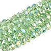 Electroplate Transparent Glass Beads Strands EGLA-N022-04A-D11-1