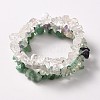 Multi-strand Gemstone Chips Stretch Bracelets X-BJEW-PH00610-04-2