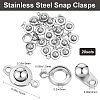 20Pcs 201 Stainless Steel Snap Clasps STAS-BBC0005-88B-2