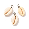 Natural Cowrie Shell Pendants X-PALLOY-JF00940-02-2