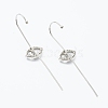 Brass Micro Pave Clear Cubic Zirconia Ear Wrap Crawler Hook Earrings EJEW-H125-05P-2