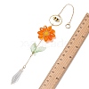 Alloy Enamel Bee & Glass Flower Crystal Suncatcher HJEW-TA00475-02-2