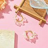 Natural Quartz Crystal Chips Braided Hoop Earrings EJEW-JE04940-06-3