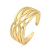 Rack Plating Brass Cuff Finger Rings RJEW-M028-18G-2