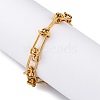 304 Stainless Steel Paperclip Chain Bracelets for Women BJEW-P347-03G-1