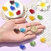 7Pcs 7 Colors Handmade Copper Wired Glass Beaded Heart Pendants PALLOY-CJ00101-4