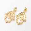 Brass Micro Pave Cubic Zirconia Pendants ZIRC-L035-29G-FF-1