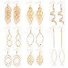 ANATTASOUL 9 Pairs 9 Style Alloy Long Dangle Earrings EJEW-AN0004-20-1