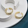 Rack Plating Brass Micro Pave Clear Cubic Zirconia Cuff Finger Rings for Women RJEW-M028-40G-5