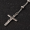 Tarnish Resistant 201 Stainless Steel Rosary Bead Necklaces NJEW-L427-22P-2