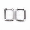 Rectangle Huggie Hoop Earrings for Women EJEW-N016-006-NR-1