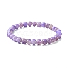 6.5mm Dyed Natural White Jade Round Beaded Stretch Bracelets for Women BJEW-JB10734-3