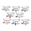 8Pcs 8 Colors Acrylic Pearl Iron Brooches JEWB-BR00181-2