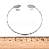 304 Stainless Steel Cuff Blank Bangle Bases with Flat Round Trays STAS-D381-01B-P-2
