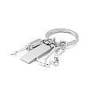 Non-Tarnish Father's Day Theme Alloy 201 Stainless Steel Keychain X-KEYC-A010-04-2