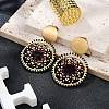 Glass Seed Bead Dangle Stud Earrings EJEW-MZ00286-01-2