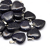 Heart Synthetic Blue Goldstone Pendants G-Q438-21-1