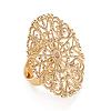 Adjustable Brass Filigree Ring Setting Components KK-L054-02-2