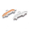 Rack Plating Alloy Enamel Pendants PALLOY-T075-156-3