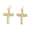 Brass Micro Pave Cubic Zirconia Pendants X1-KK-C092-21E-G-1