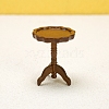 Wooden Round Pie Crust Table Miniature Ornaments PW-WGCE583-01-2