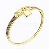 Brass Micro Pave Cubic Zirconia Bangles BJEW-T018-04G-01-NF-3