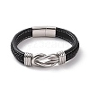 304 Stainless Steel Interlocking Kont Link Bracelet BJEW-G658-01P-2