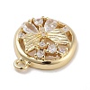 Brass Pave Clear Cubic Zirconia Pendants KK-Z061-19G-2