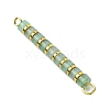 Natural Green Aventurine & Electroplated Synthetic Non-magnetic Hematite Heishi Connector Charms PALLOY-JF03291-02-4