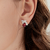 Elegant Sterling Silver Flower with Oval Stud Earrings YV2194-2-4