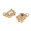 Brass Cubic Zirconia with Shell Pendants KK-K342-13G-3