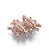 Brass Micro Pave Cubic Zirconia Slide Charms ZIRC-F094-15-RS-3