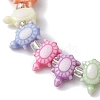 Beach Tortoise Acrylic & Glass Seed Beaded Stretch Bracelets BJEW-JB10300-02-3