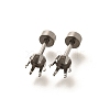 304 Stainless Steel Stud Earring Findings STAS-F311-18P-01B-1