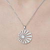 Non-Tarnish 201 Stainless Steel Hollow Sun Pendant Necklace NJEW-OY002-13-1